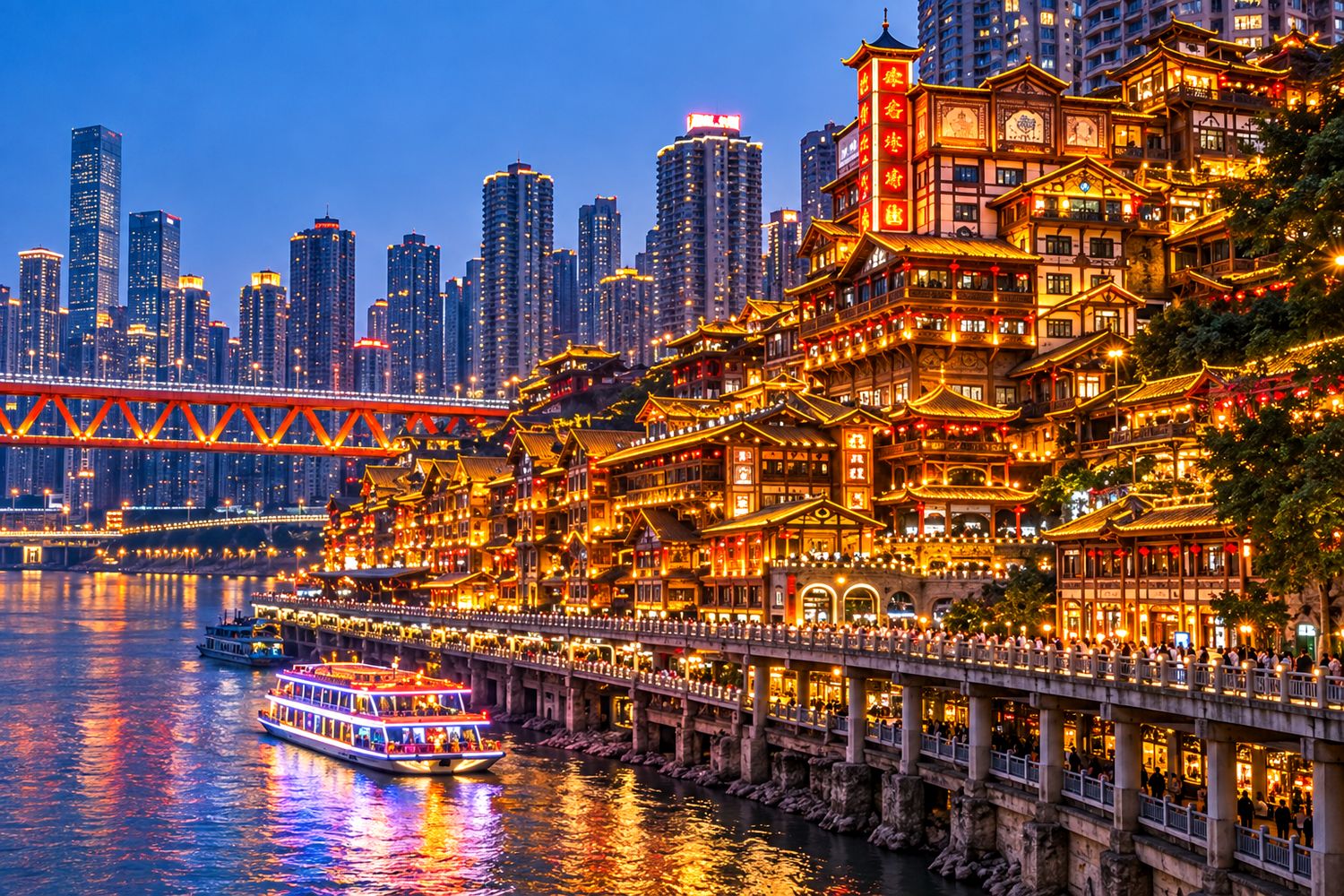 Chongqing, China: A mountain city of bridges, night lights and hotpot on the Yangtze, about three hours from Bangkok.
