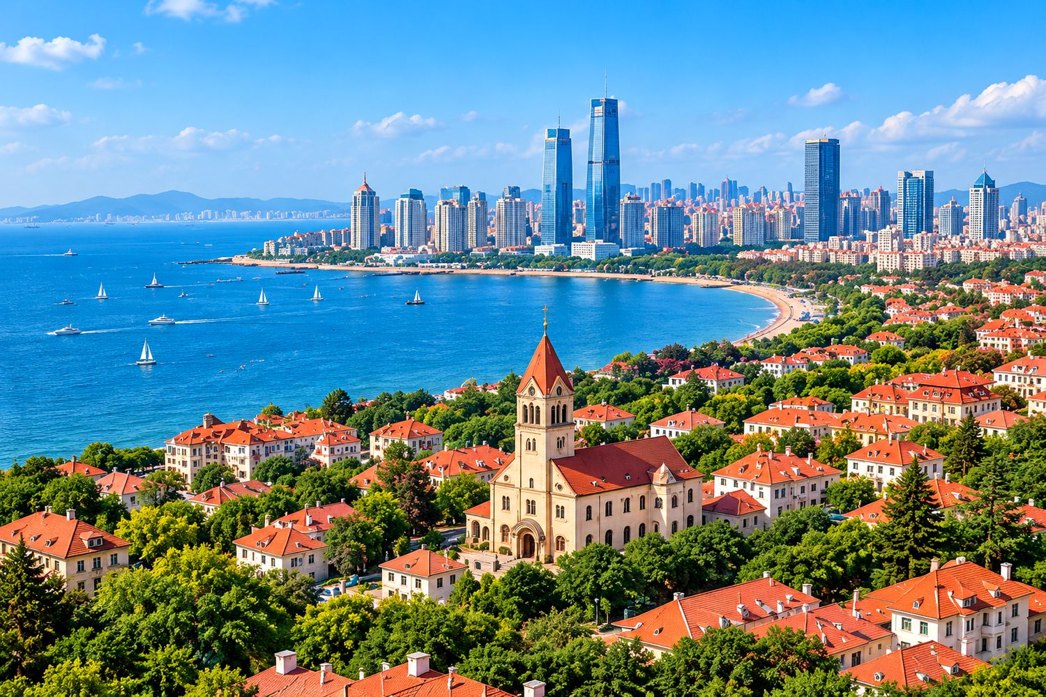 Qingdao, China: Red roofs, sea air, Mount Laoshan and a great port.