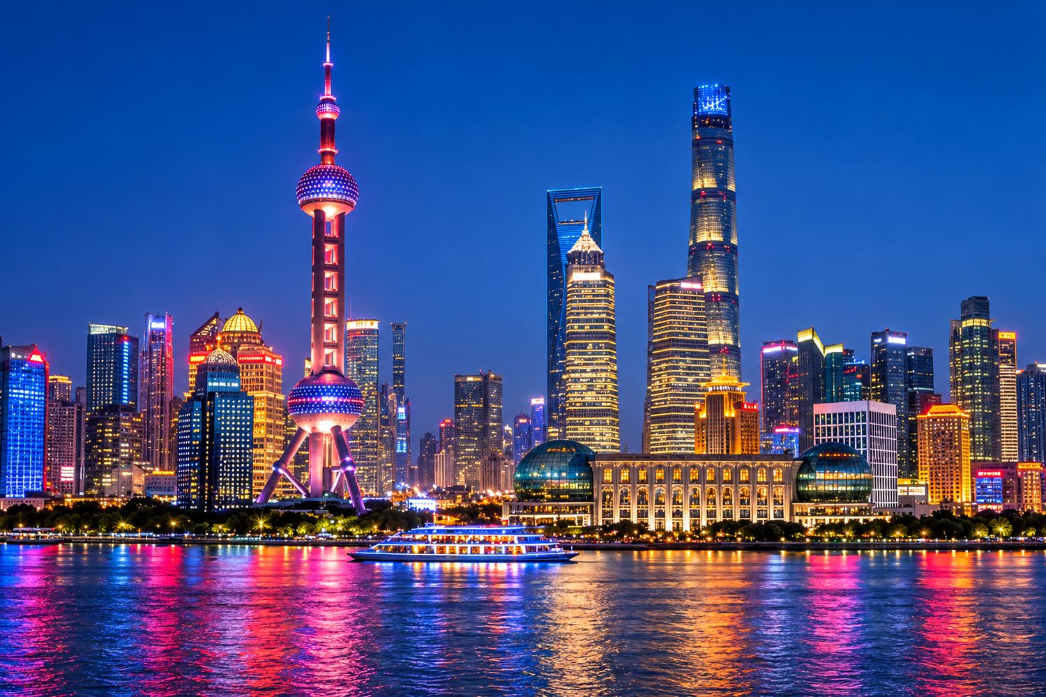 Shanghai, China: The Bund, skyscrapers, water towns, and China's import expo.